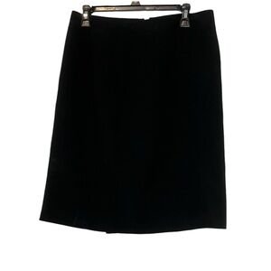 Anne Taylor Black Skirt With Side Slit Flare Size 10